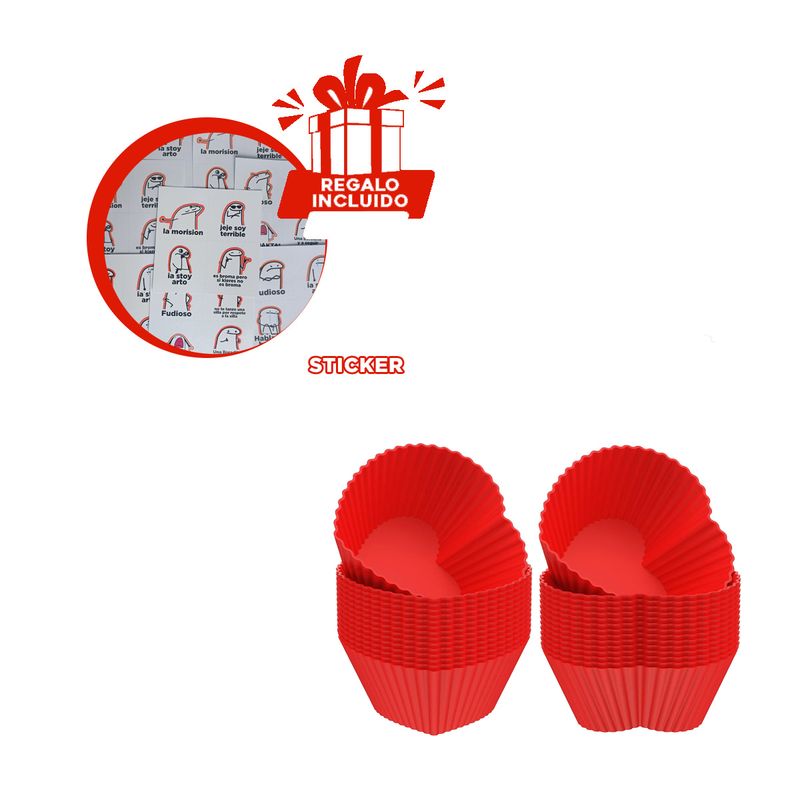 GENERICO - Pack12 Recipiente de Horno 7x32cm Rojo Y+Regalo Stickers