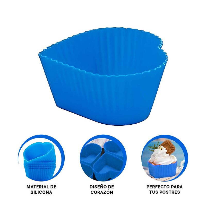 GENERICO - Pack4 Envase para Horno en 7x32cm Azul Y+Ligas de Regalo