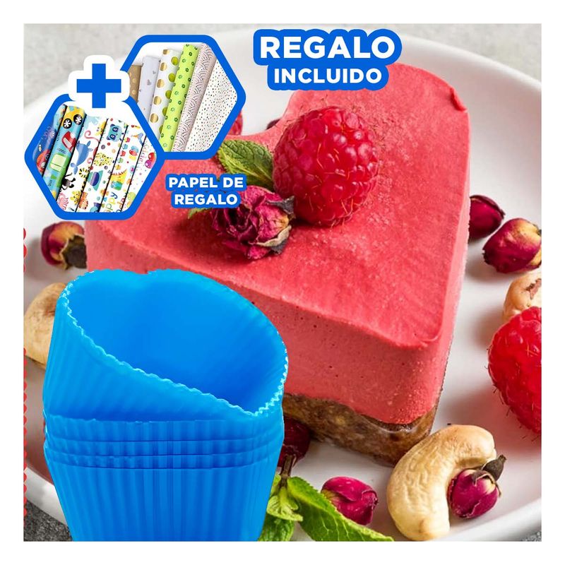 GENERICO - Pack12 Recipiente para Horno 7x32cm Azul Y+Papel de Regalo