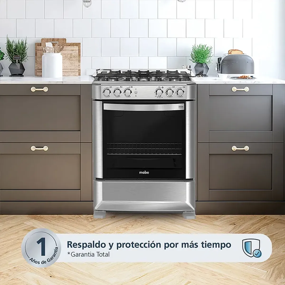 MABE - Cocina a Gas 76Cm 6 Hornillas Inox CMP7628FX0