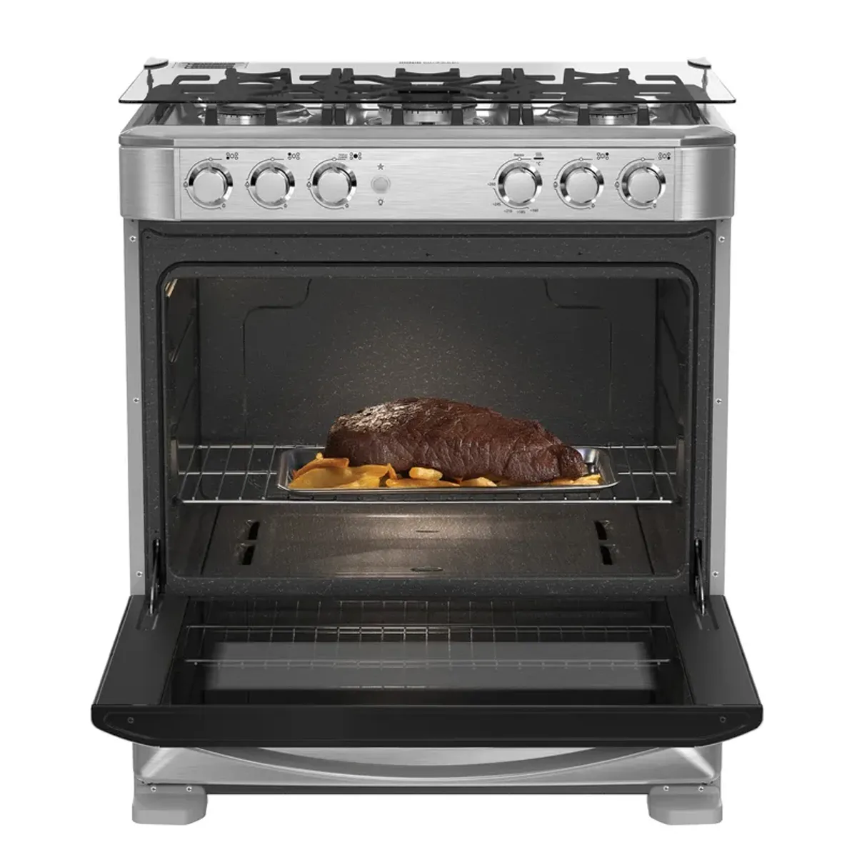 MABE - Cocina a Gas 76Cm 6 Hornillas Inox CMP7628FX0