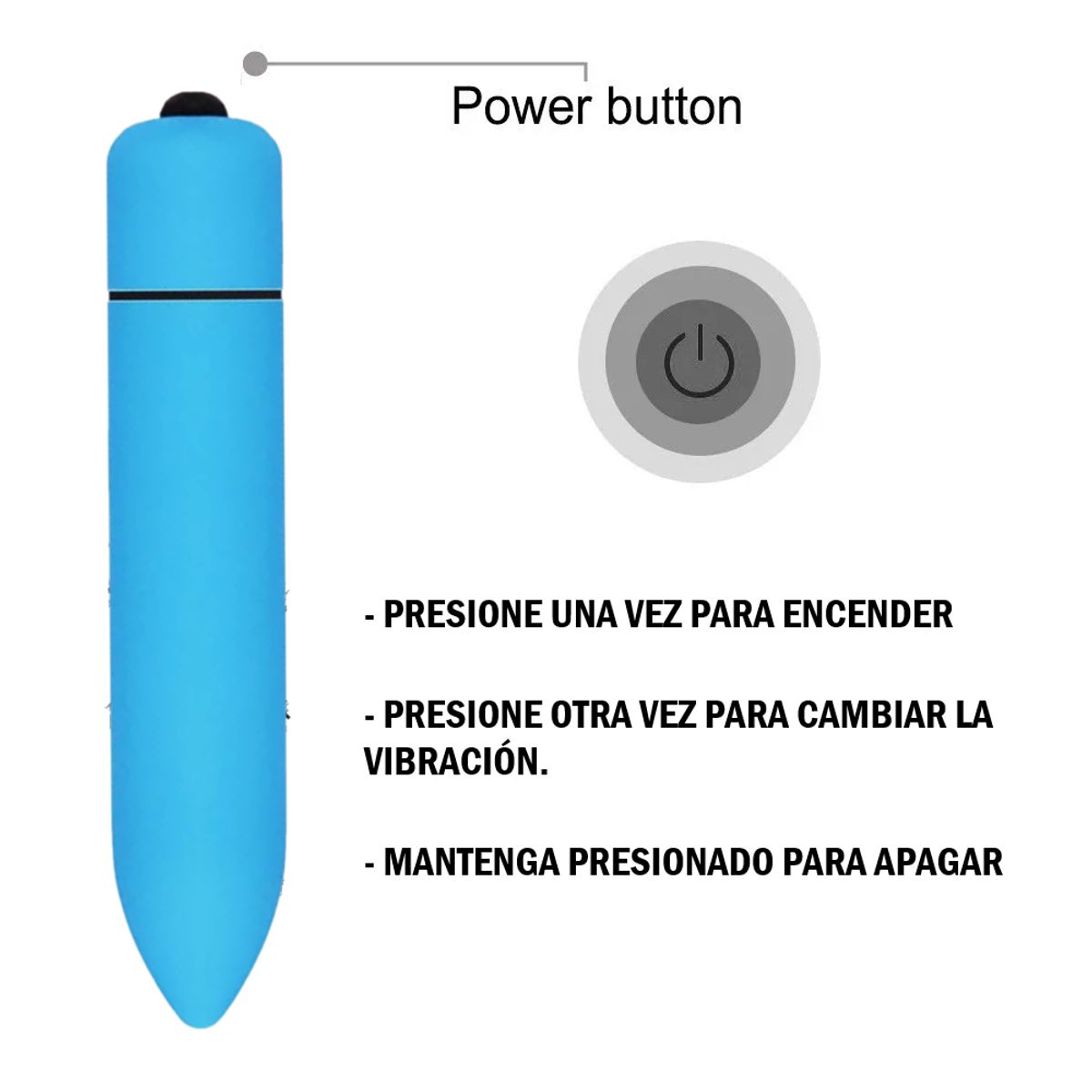 GENERICO - Vibrador Celeste de silicón con 8 Velocidades