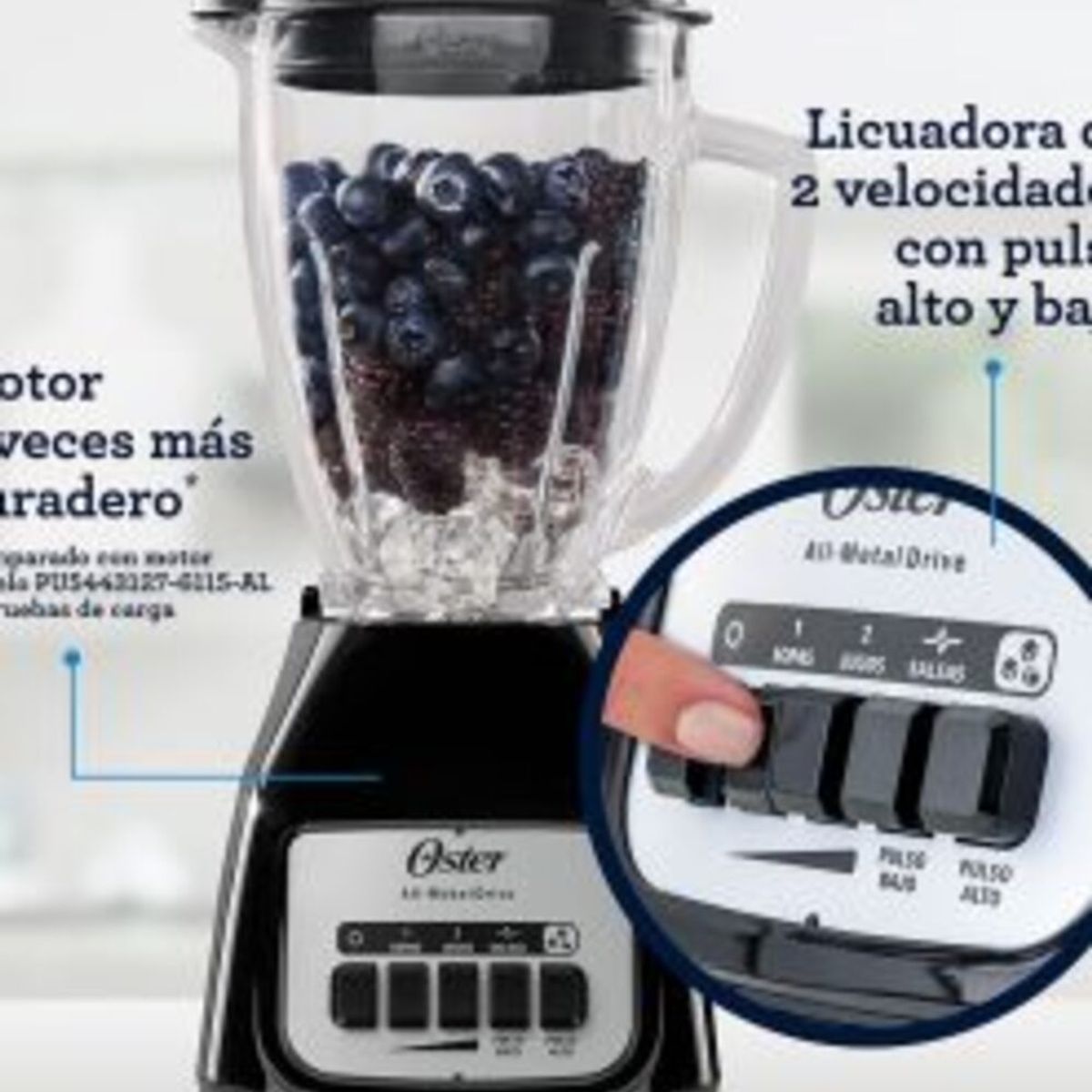 OSTER - Licuadora Oster de 1.5L con 550 watts – Negro Kaliman BLSTKAG BPB 053