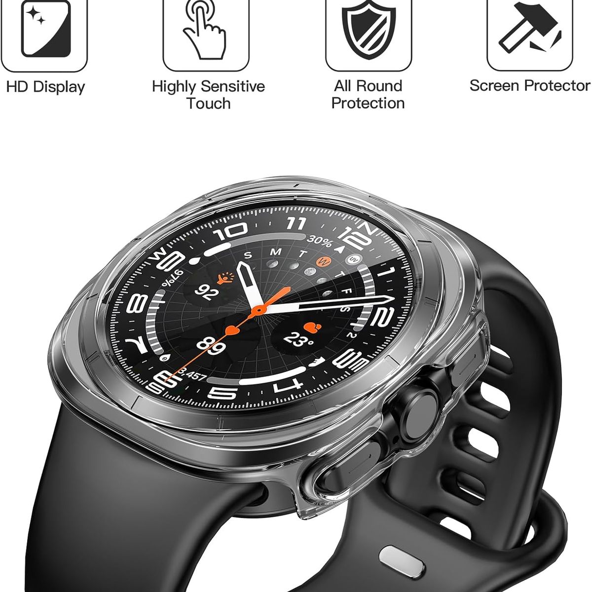 GENERICO - Bumper Para Samsung Galaxy Watch 7 Ultra 47mm - Transparente