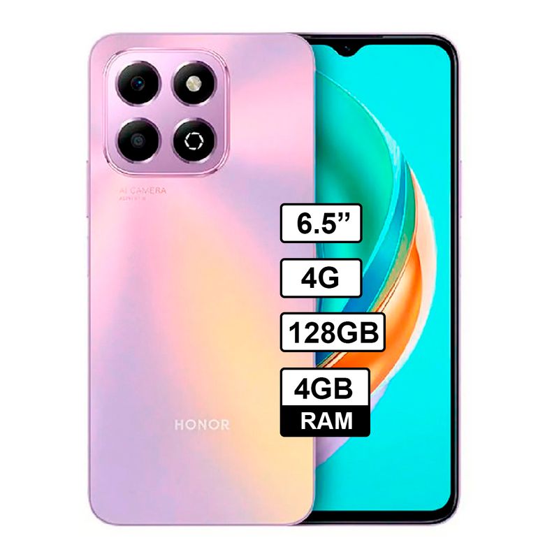 HONOR - Celular Libre Honor X6B 6.5 Pulg 128GB 4GB RAM Lila