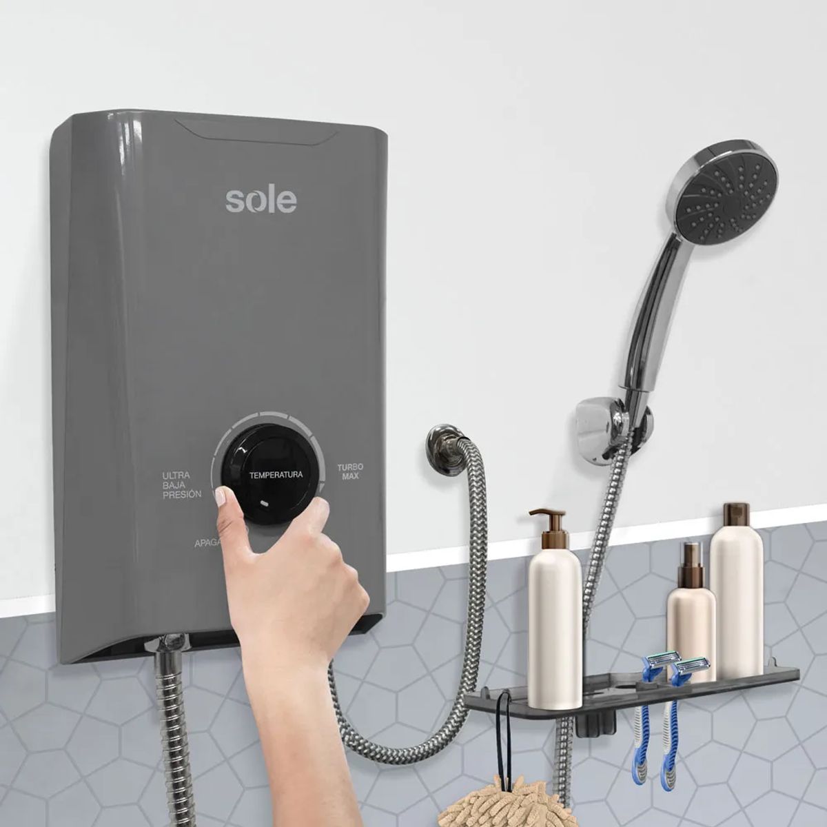 SOLE - Rapiducha Eléctrica Sole Turbo Max 5200W Gris