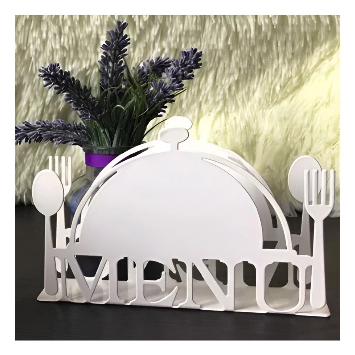 GENERICO - Pack6 Soporte de Uso en Servilleta para Cena en Blanco