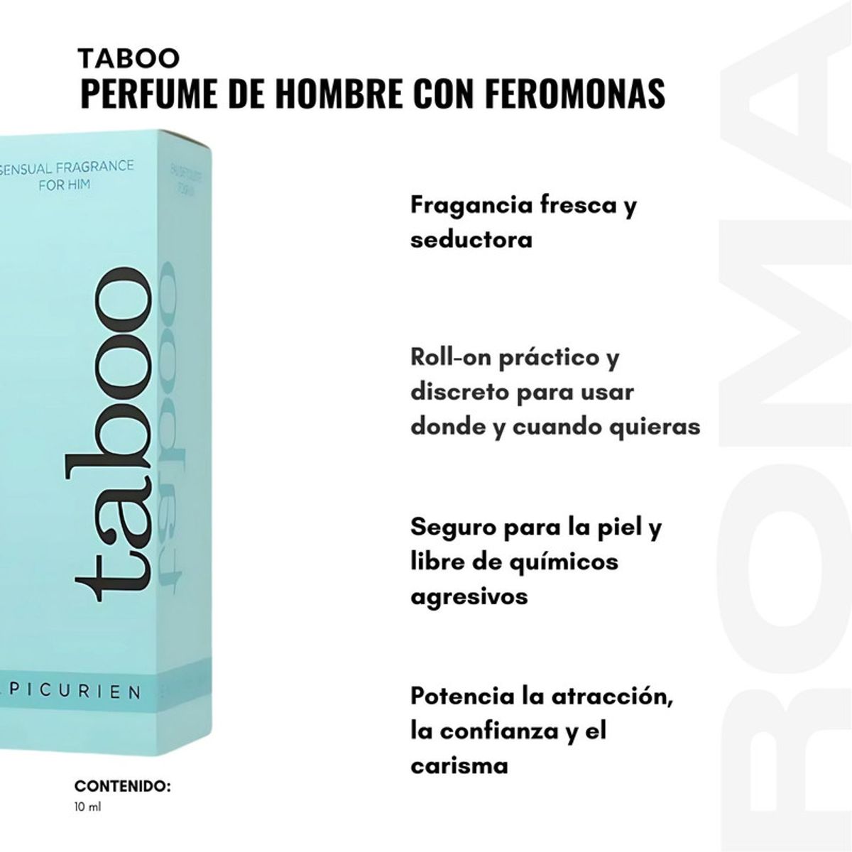 GENERICO - PERFUME CON FEROMONAS PARA HOMBRE TABOO 10ML