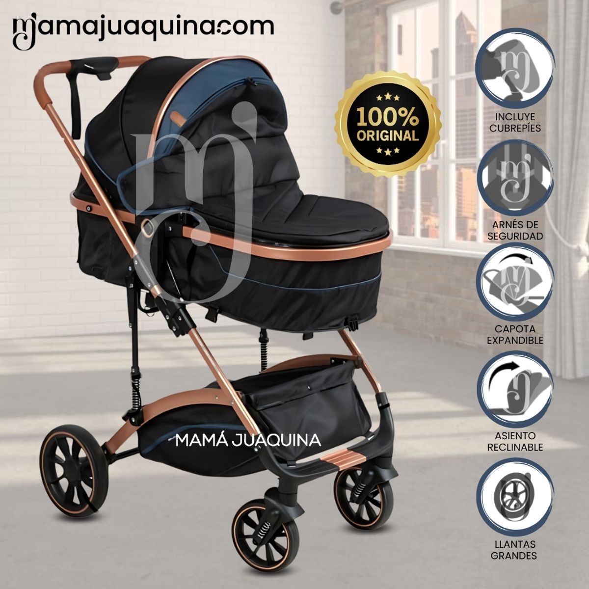 EBABY - Coche Moisés de Lujo «BABY MIAMI» Edición Limitada Blue