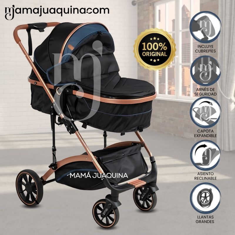 EBABY - Coche Moisés de Lujo «BABY MIAMI» Edición Limitada Blue