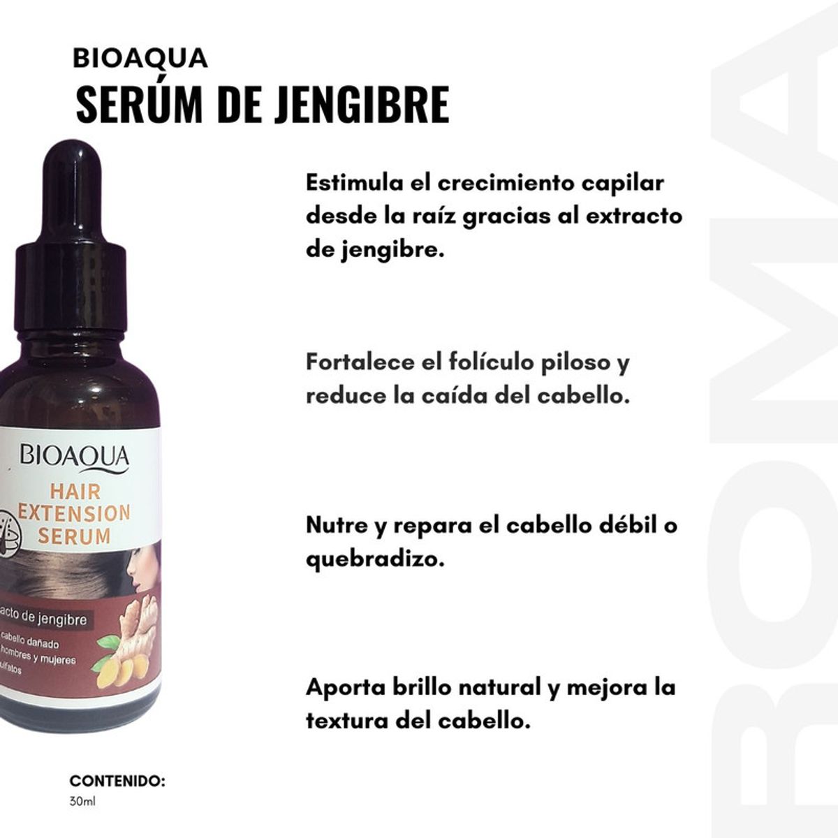 BIOAQUA - PACK 3 SÉRUM PARA EL CABELLO DE JENGIBRE 90ML BIOAQUA