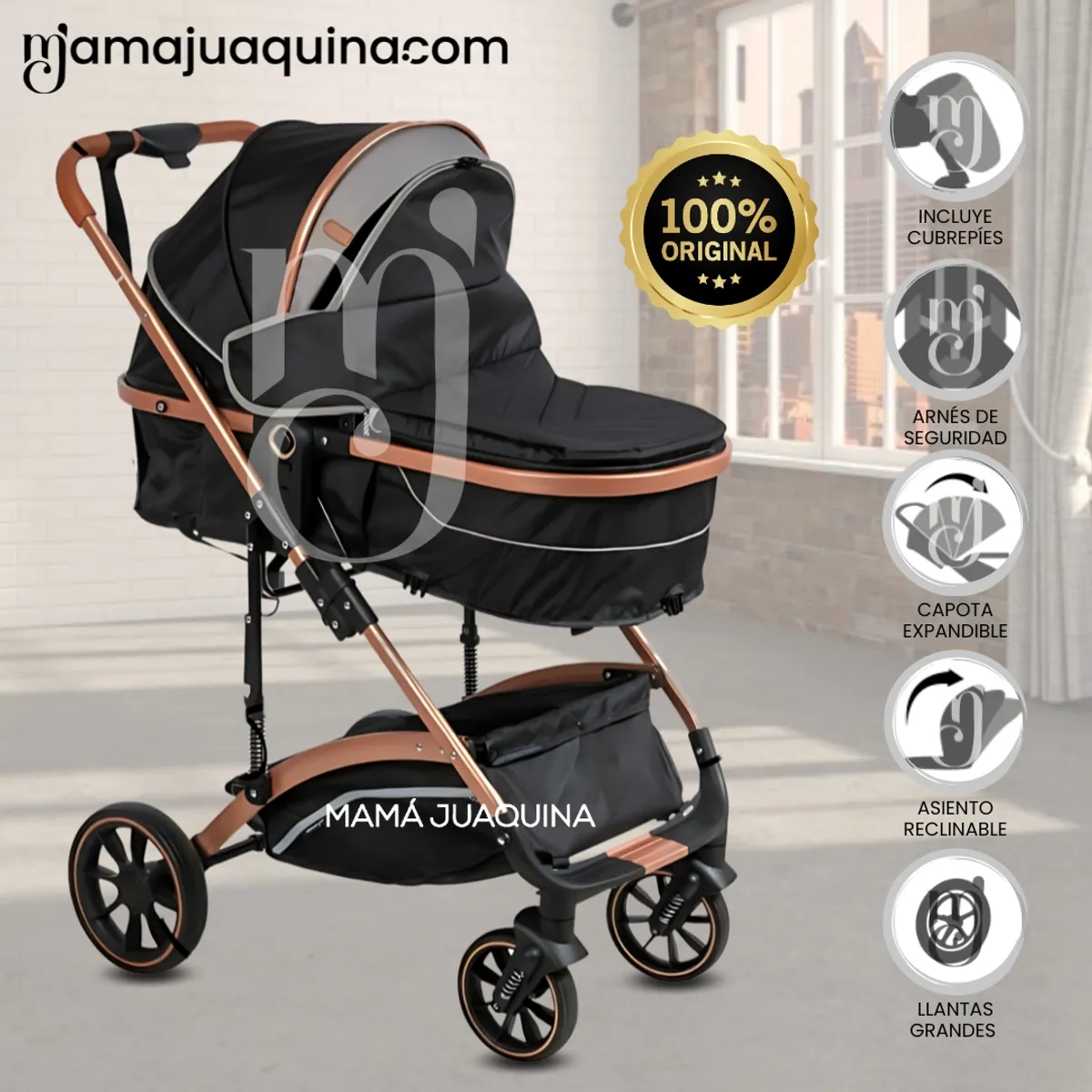 EBABY - Coche Moisés de Lujo «BABY MIAMI» Edición Limitada Gray