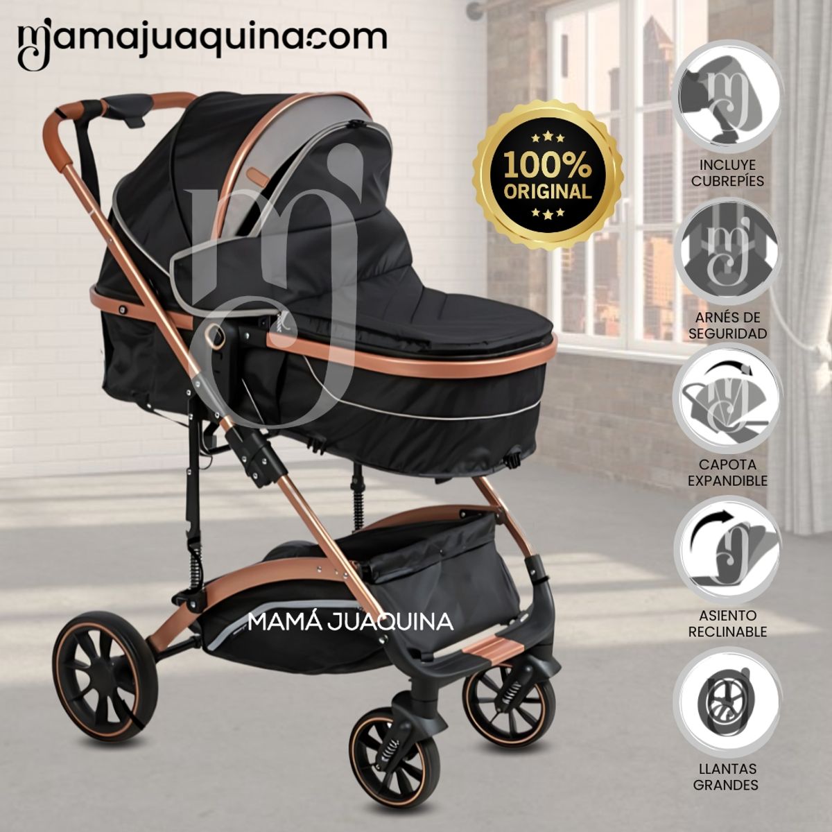 EBABY - Coche Moisés de Lujo «BABY MIAMI» Edición Limitada Gray