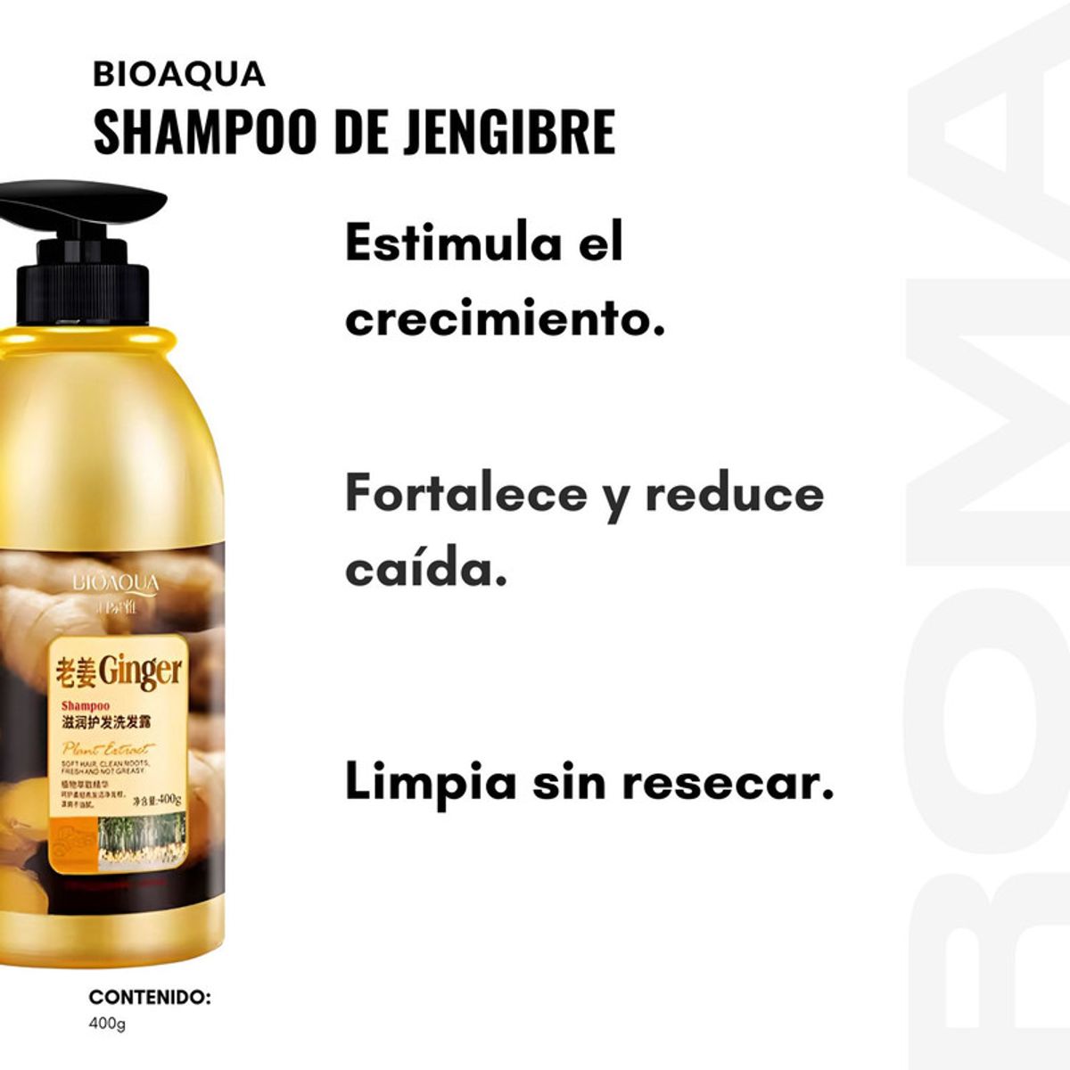 BIOAQUA - PACK 2 SHAMPOO DE JENGIBRE BIOAQUA 800ML