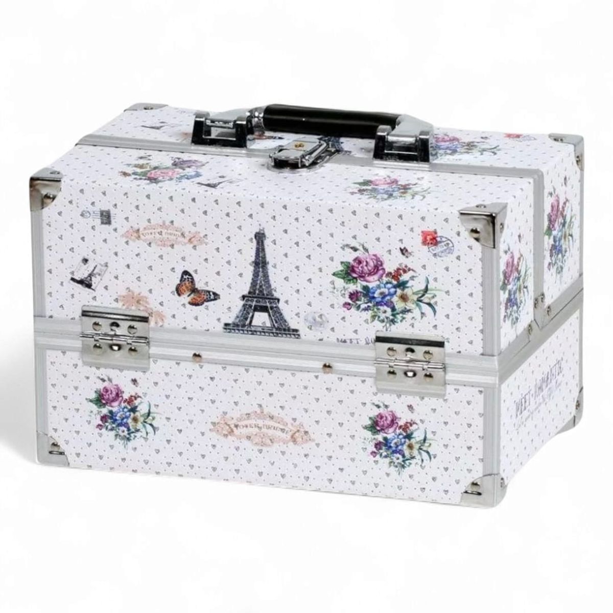 GENERICO - Maleta Organizadora de Maquillaje Doble Nivel con Cerradura