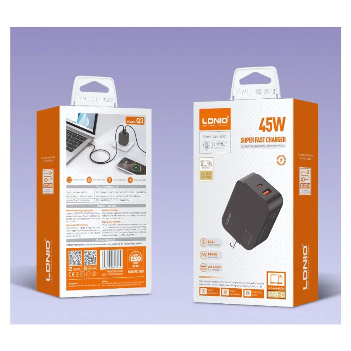 LDNIO - Cargador fast charger LDNIO 45W USB-C Alta Potencia