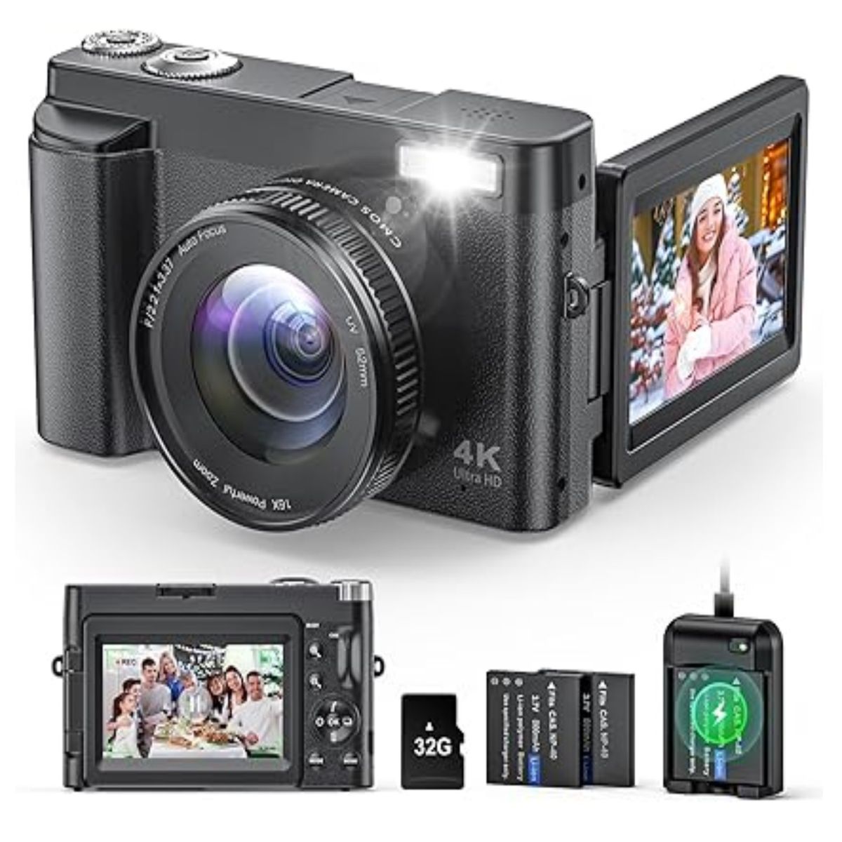 GENERICO - Cámara digital 4K para fotografía y video cámara de 48MP