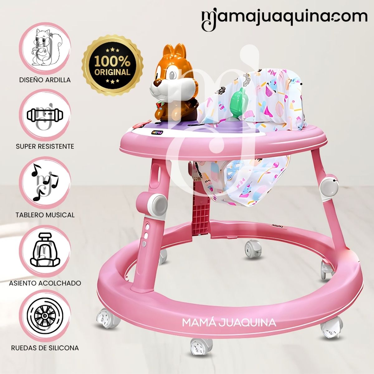 BABY - Andador con Tablero Musical «NUTTY» Pink