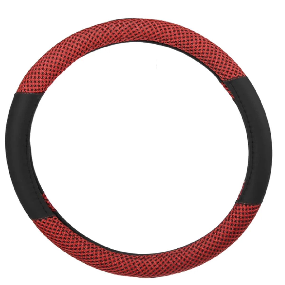 GENERICO - Funda Timón Auto Universal forro protector Malla antideslizante Rojo