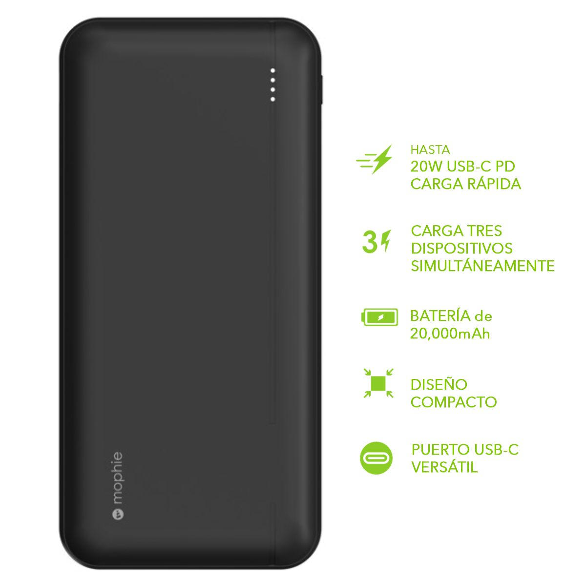 MOPHIE - Powerbank powerstation de 20000mAh con puertos USB-C PD y USB-A