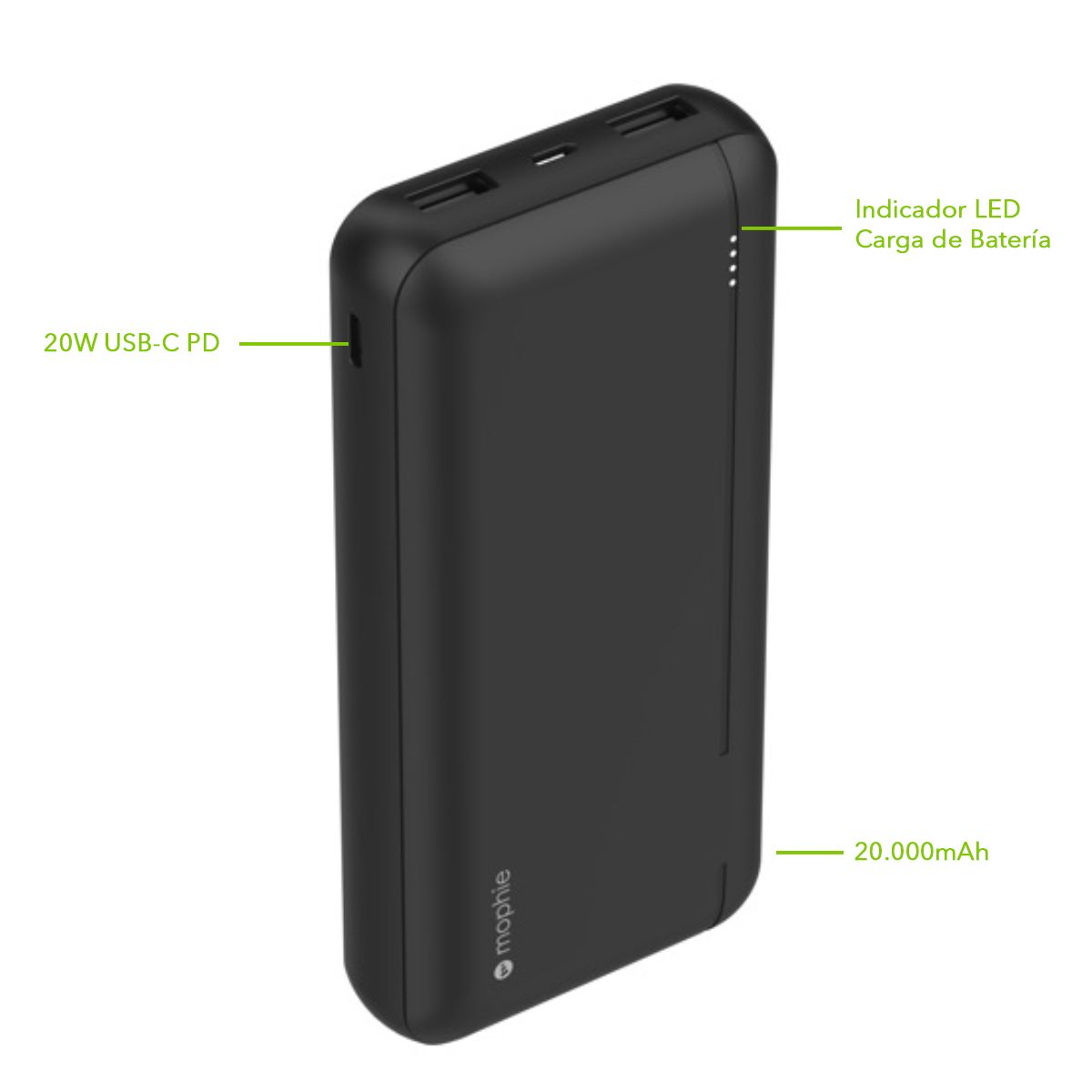 MOPHIE - Powerbank powerstation de 20000mAh con puertos USB-C PD y USB-A