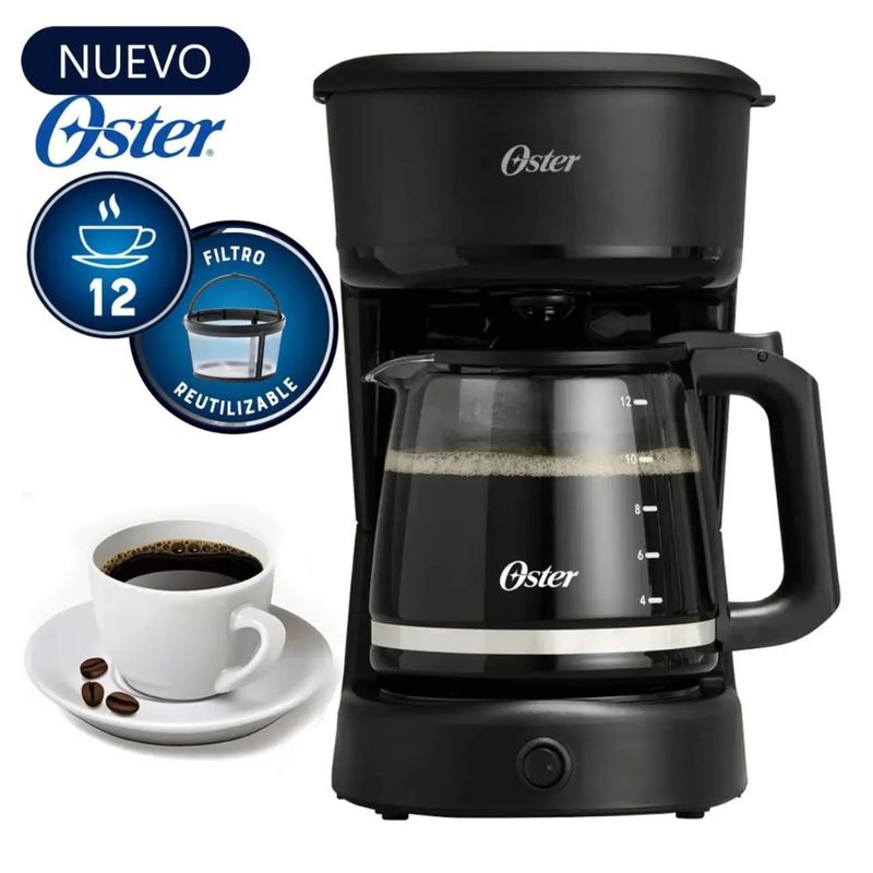 OSTER - Cafetera Oster 12 Tazas de Filtro Reutilizable BVSTDCS121B