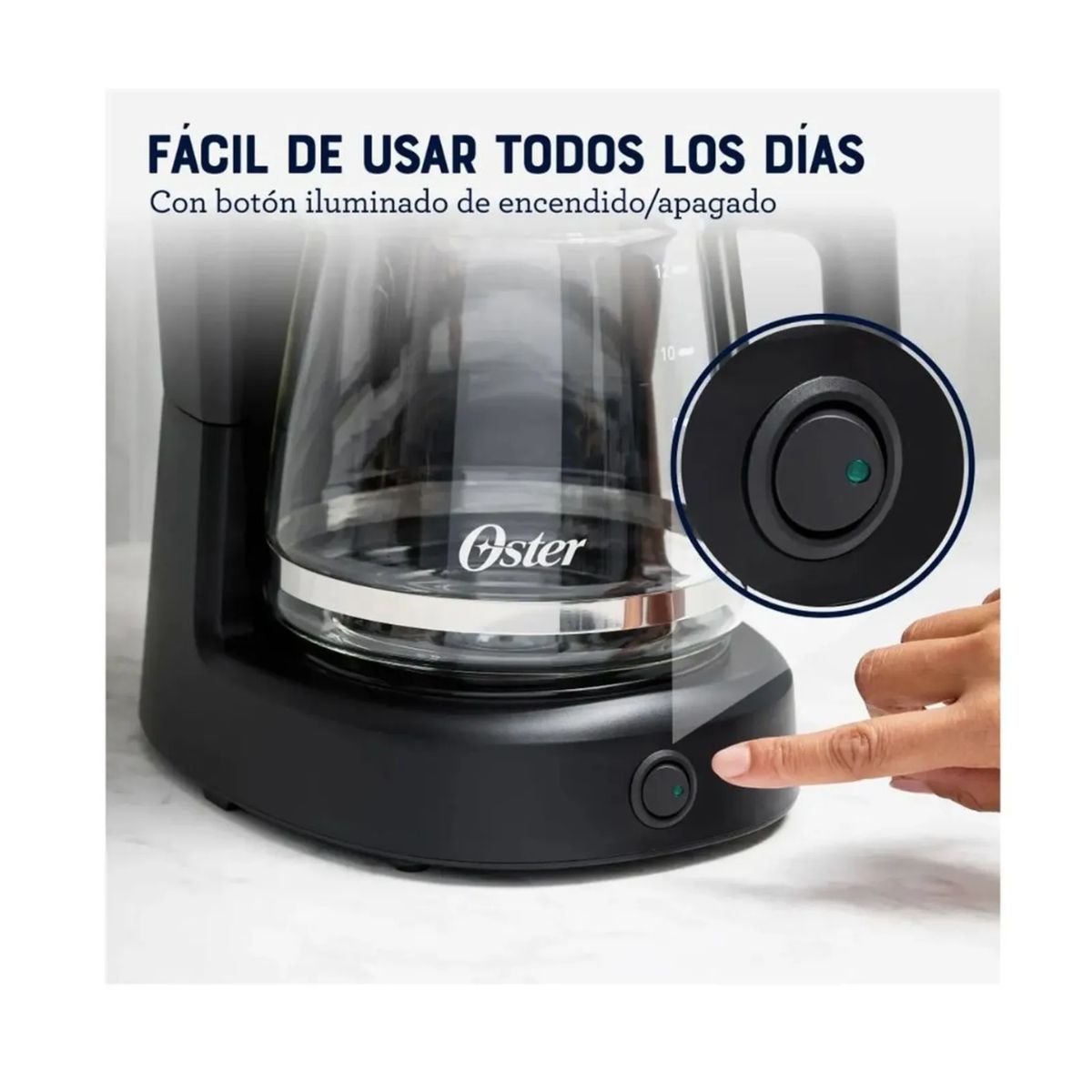 OSTER - Cafetera Oster 12 Tazas de Filtro Reutilizable BVSTDCS121B