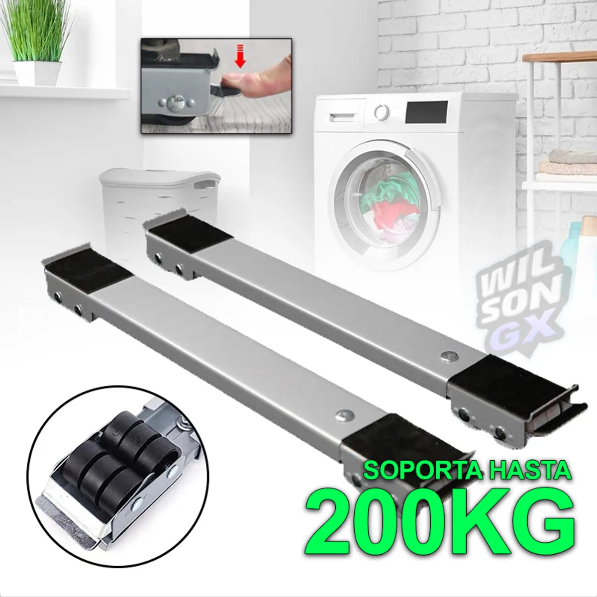 GENERICO - SOPORTE DOS PIEZAS PARA LAVADORA COCINA BLANCO