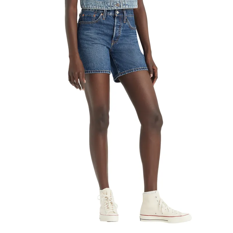 LEVIS - Shorts Mujer 501 Mid Thigh Short Azul Levis