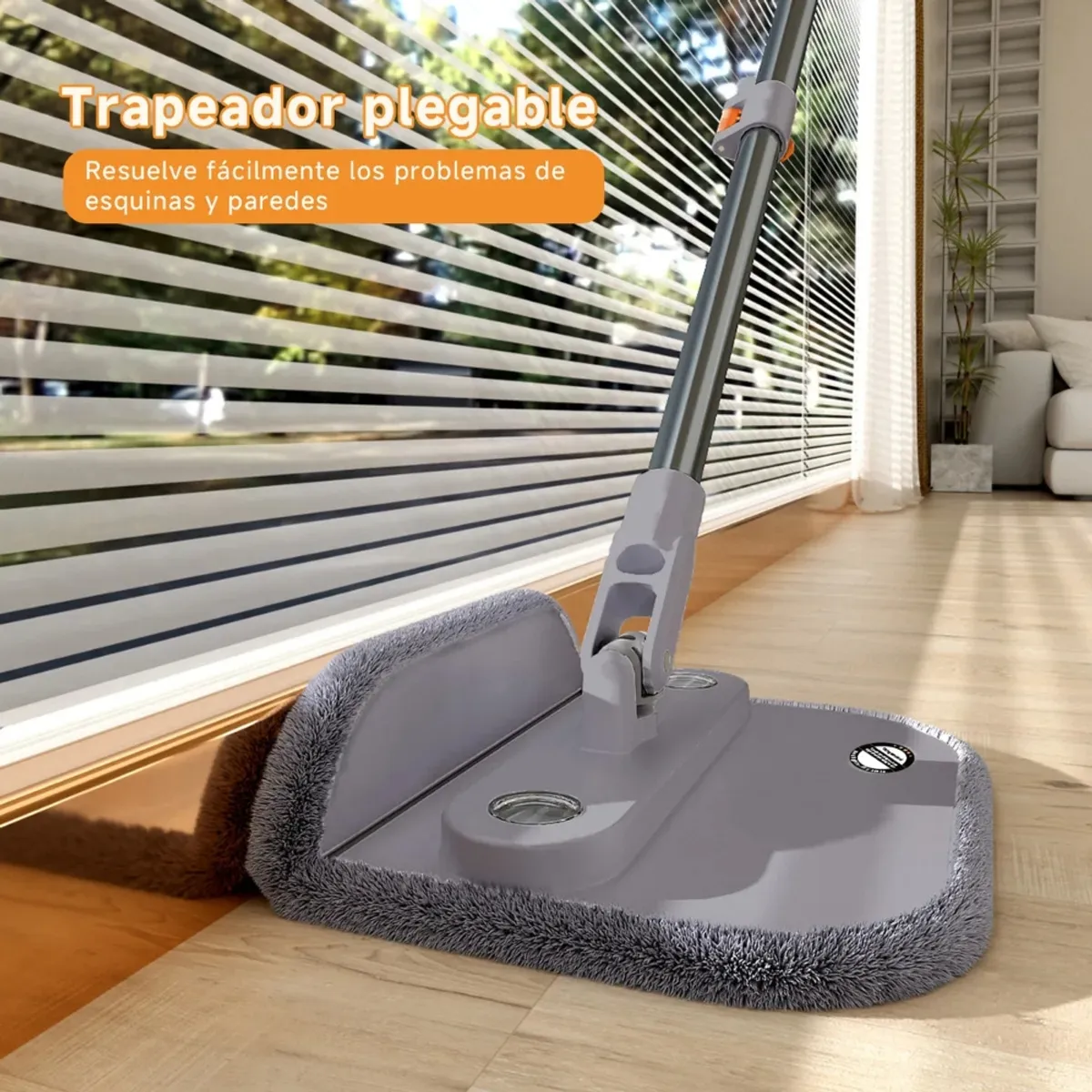 BOMIDI - Trapeador Giratorio Microfibra 3 en 1 Bomidi M20 Gris