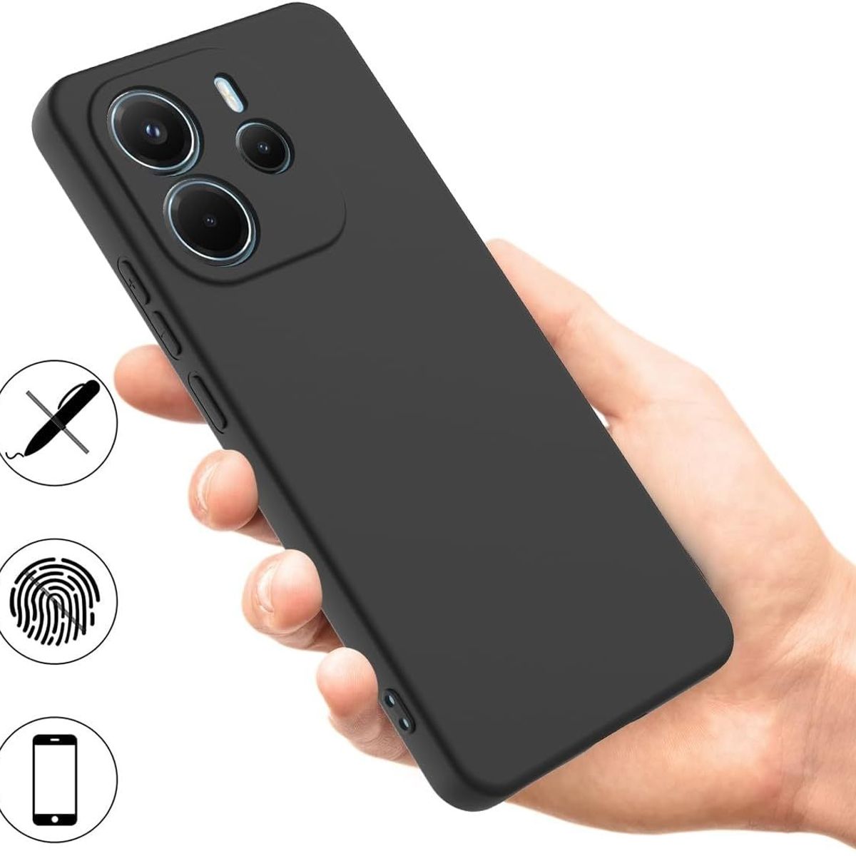 GENERICO - Case para Xiaomi Redmi Note 14 4G Silicona Negro