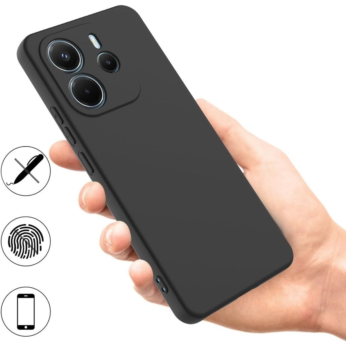 GENERICO - Case para Xiaomi Redmi Note 14 4G Silicona Negro