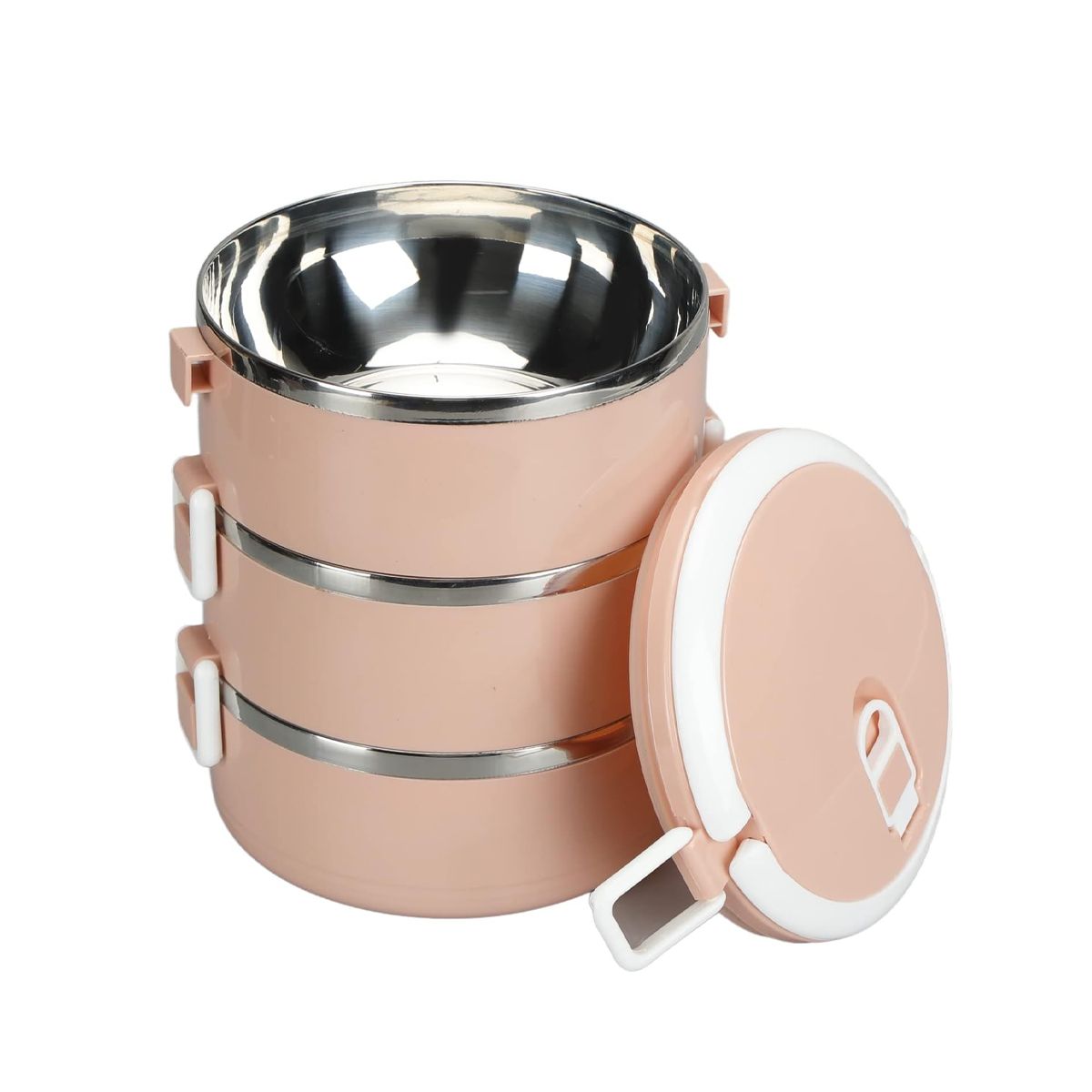 GENERICO - Contenedor Termo con 3 Niveles Rosado Y+Post-it Adhesivos