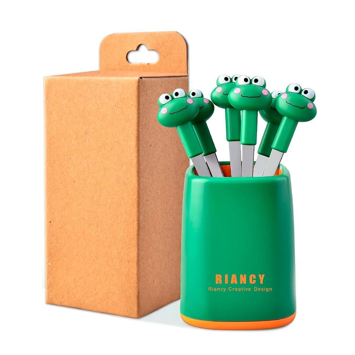 GENERICO - Pack2 Mini Tenedor Resistente Verde Oscuro Y+Papel de Regalo