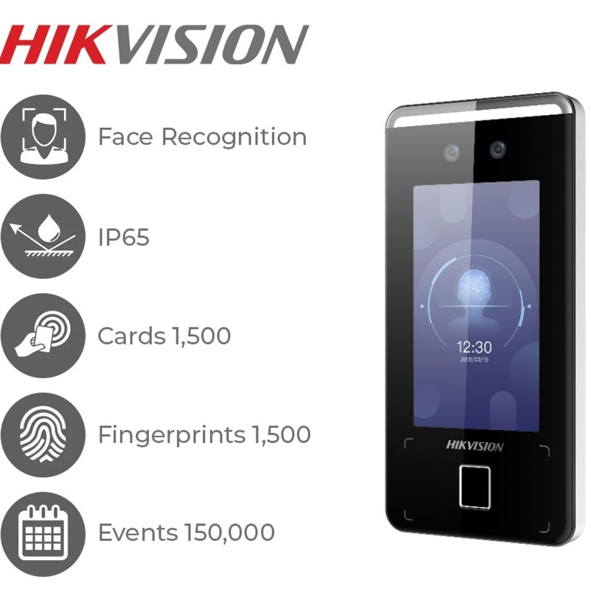 HIKVISION - CONTROL DE ACCESO Y-O ASISTENCIA PARA EXTERIOR HIKVISION POE