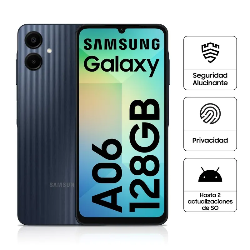 SAMSUNG - SAMSUNG GALAXY A06  128GB 4GBRAM NUEVO- NEGRO + ADAPTADOR 15W