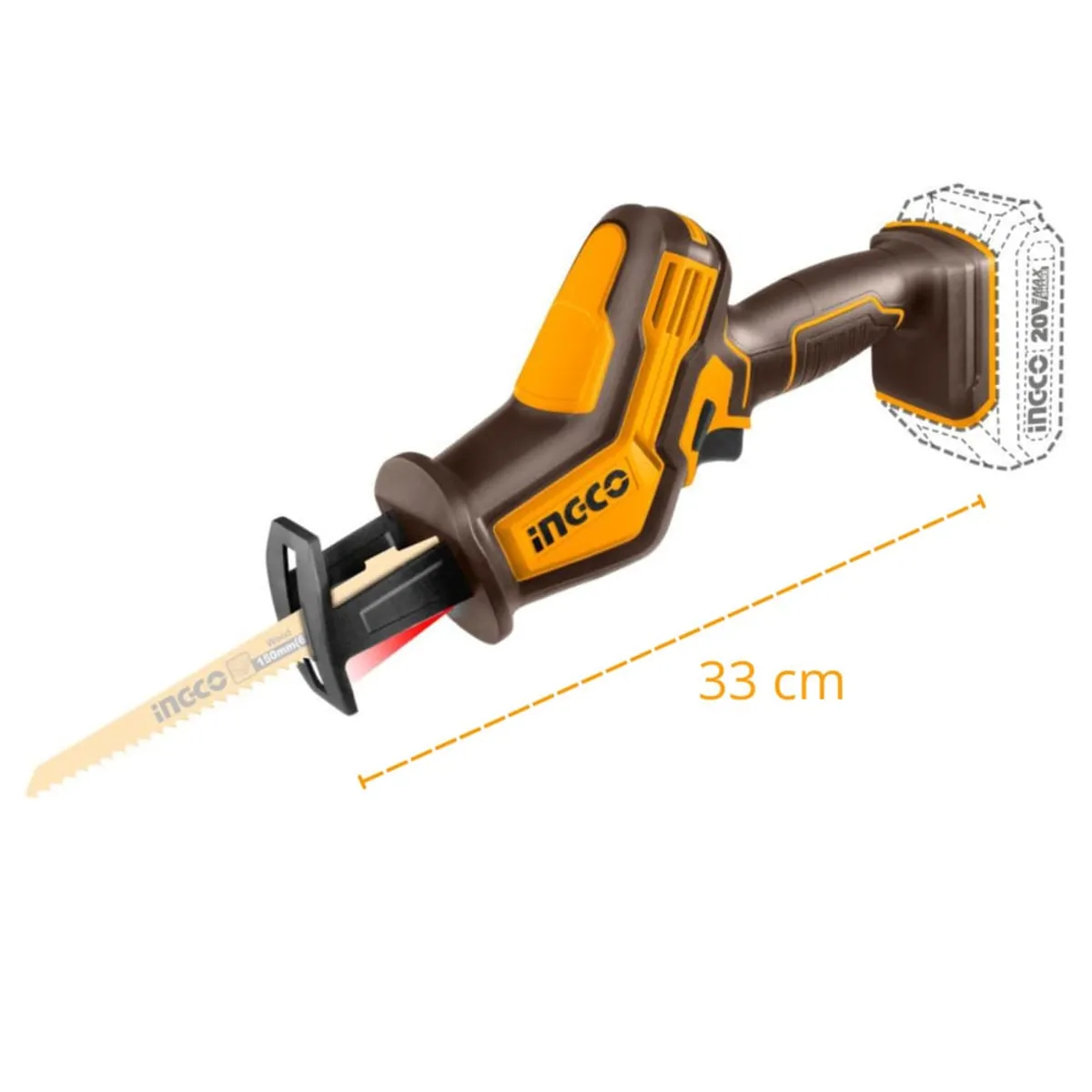 INGCO TOOLS - Sierra sable inalámbrica + Batería + Cargador Ingco