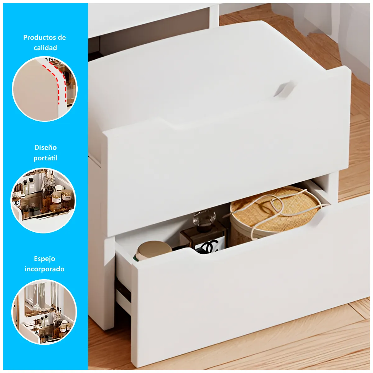 GENERICO - Tocador con Sillón Plegable  Blanco