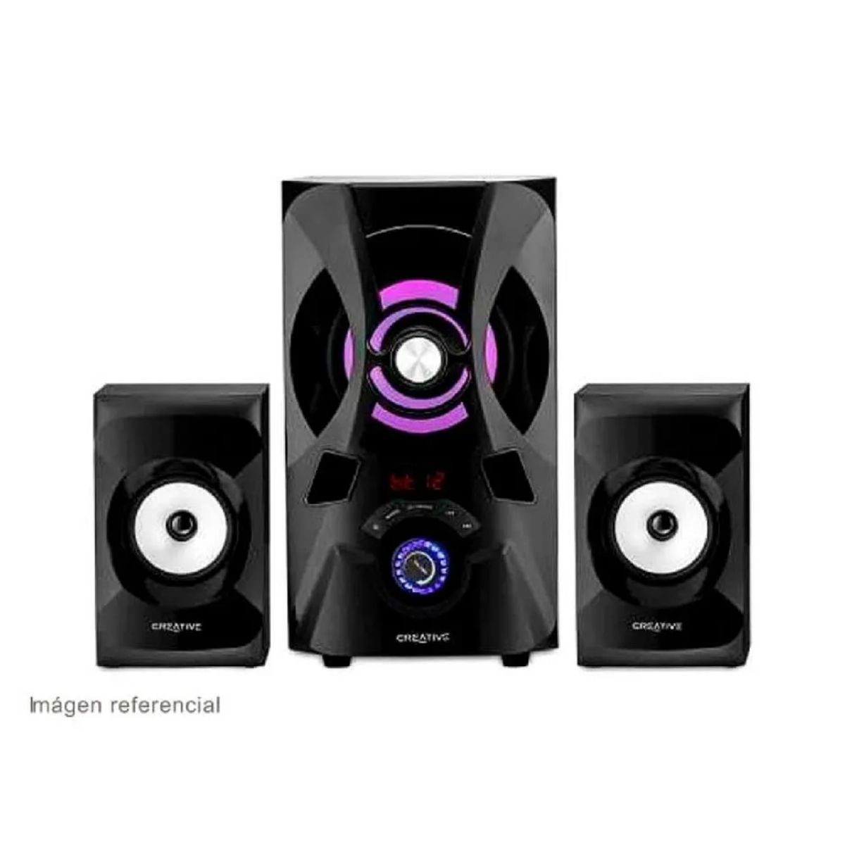 CREATIVE - PARLANTE CREATIVE E2900 2.1 120W BT/ FM/ USB/ SD/ 3.5MM LUZ LED BLACK