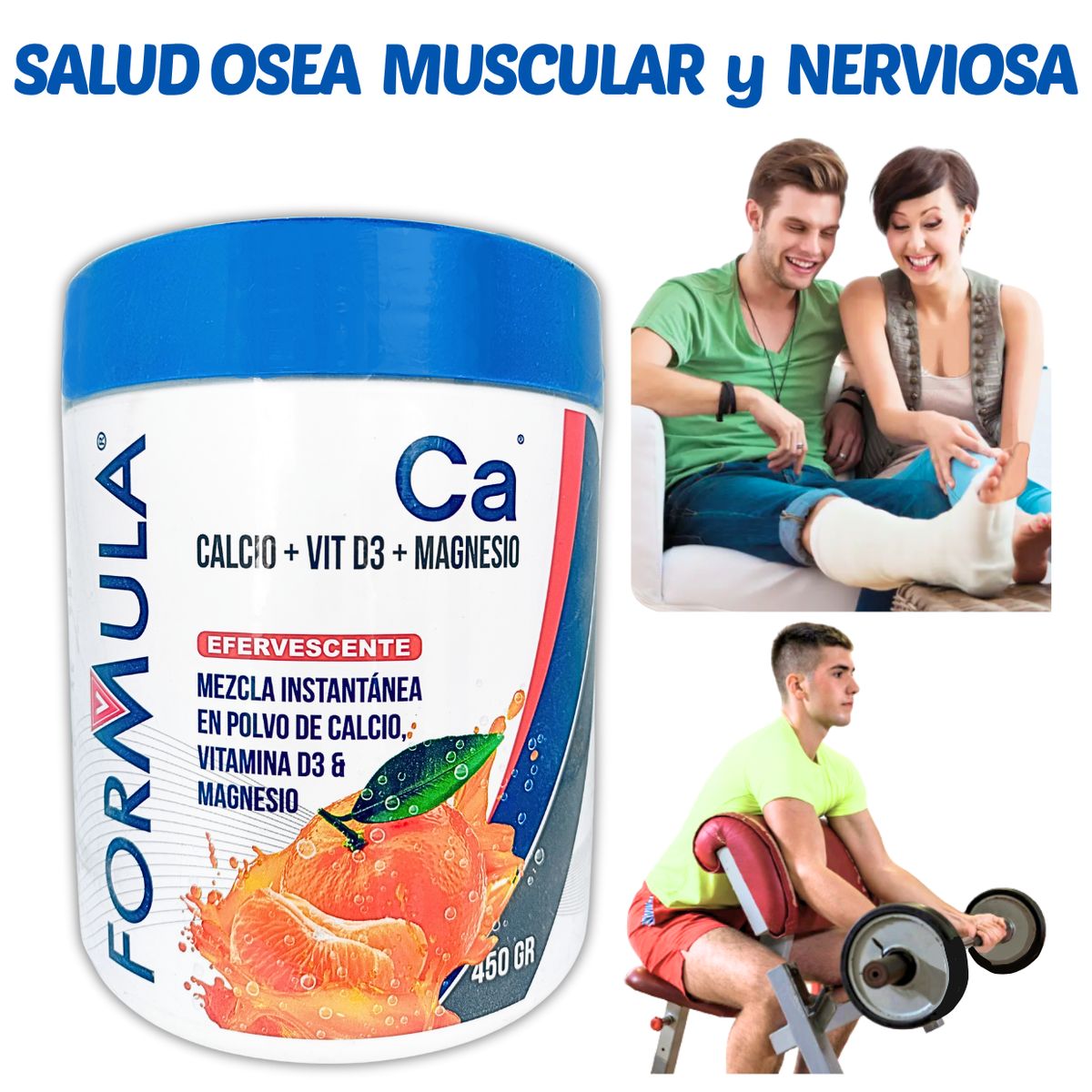 GENERICO - CITRATO CALCIO 1000 MG EN POLVO 450 GR + VIT D3 + CITRATO MG FORMULA V