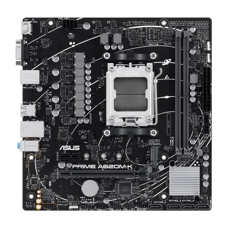 ASUS - ASUS PRIME A620M-K Placa Madre AMD AM5 mATX DDR5 M2