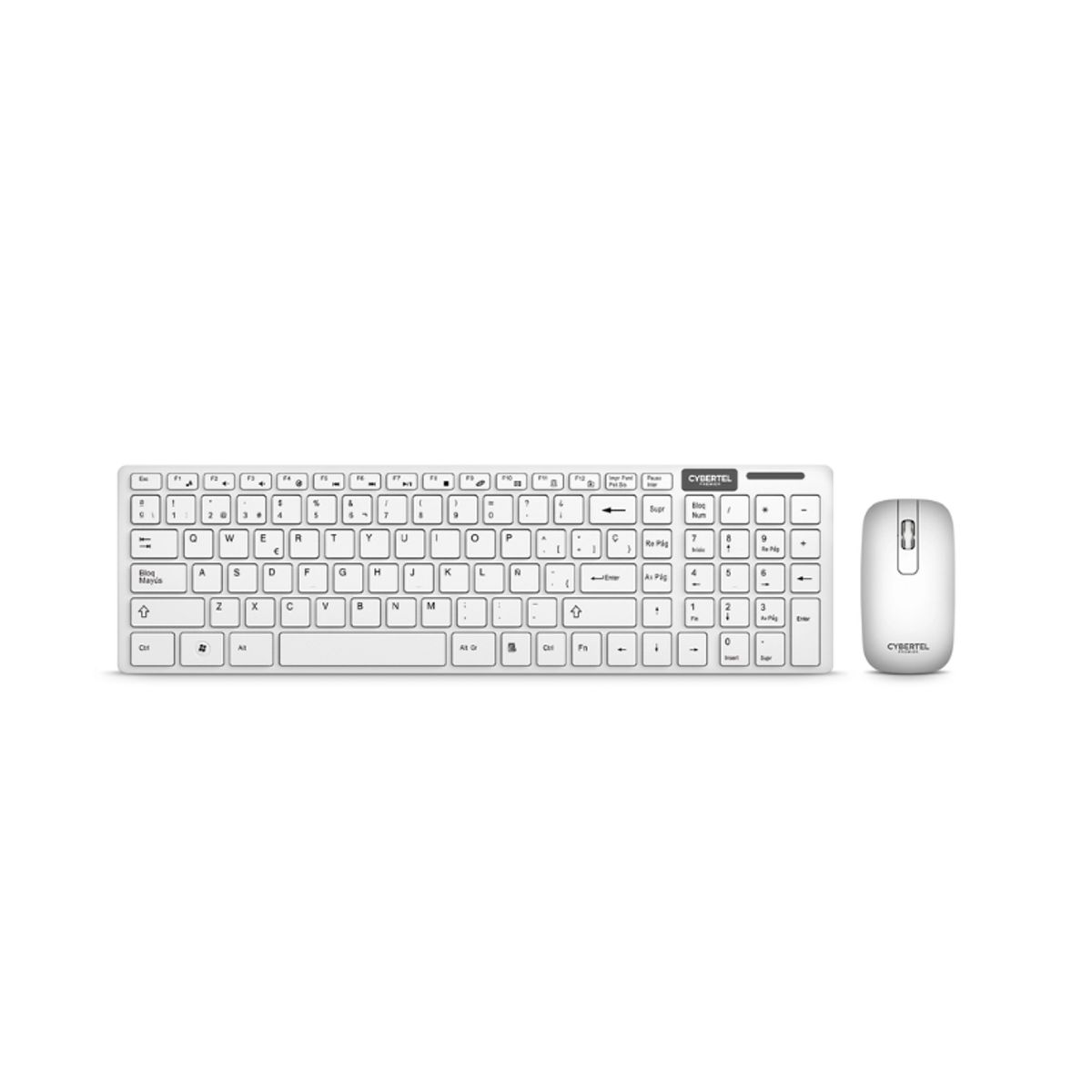 CYBERTEL - Kit Premier White CYB-WT802W Teclado+ Mouse Wifi Cybertel