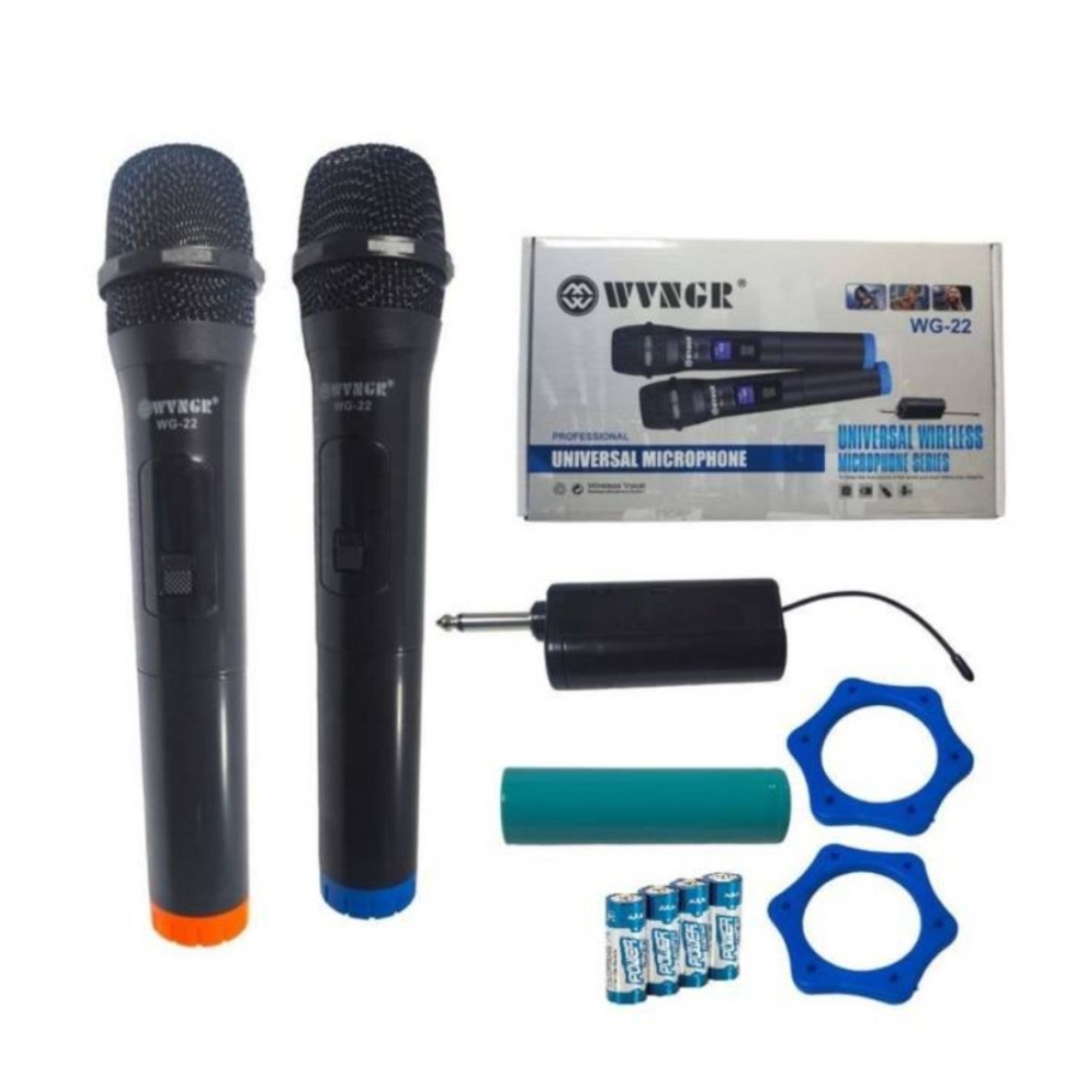 GENERICO - Kit Microfono Inalambrico UHF Karaoke Fiestas Equipos Plug WG-22