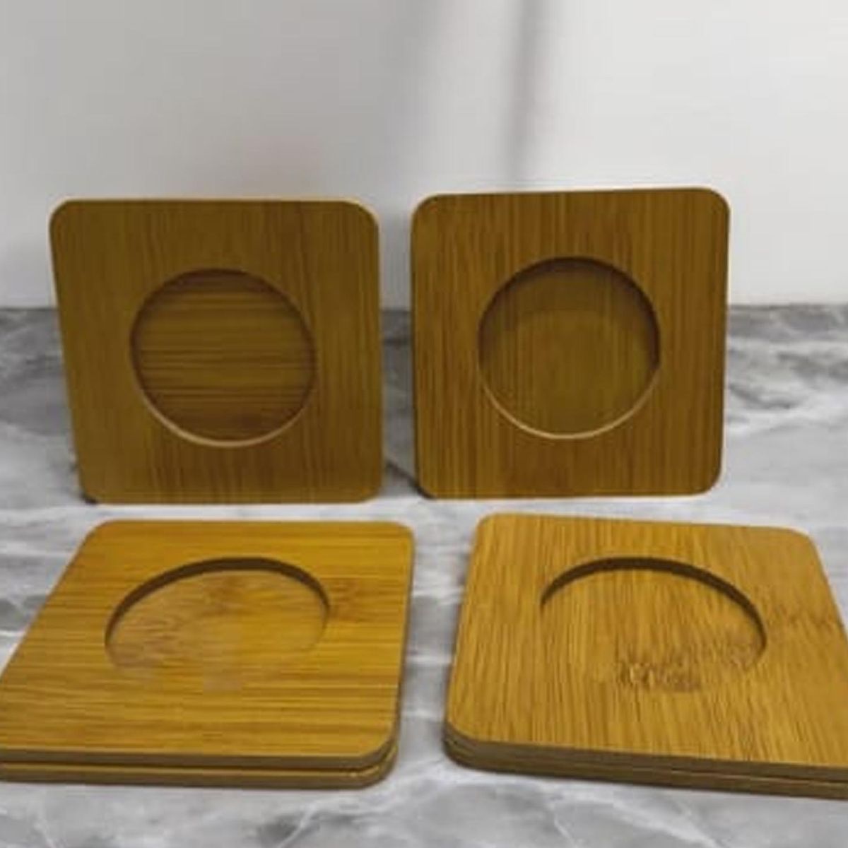 GENERICO - Porta Vasos de Madera Set x6
