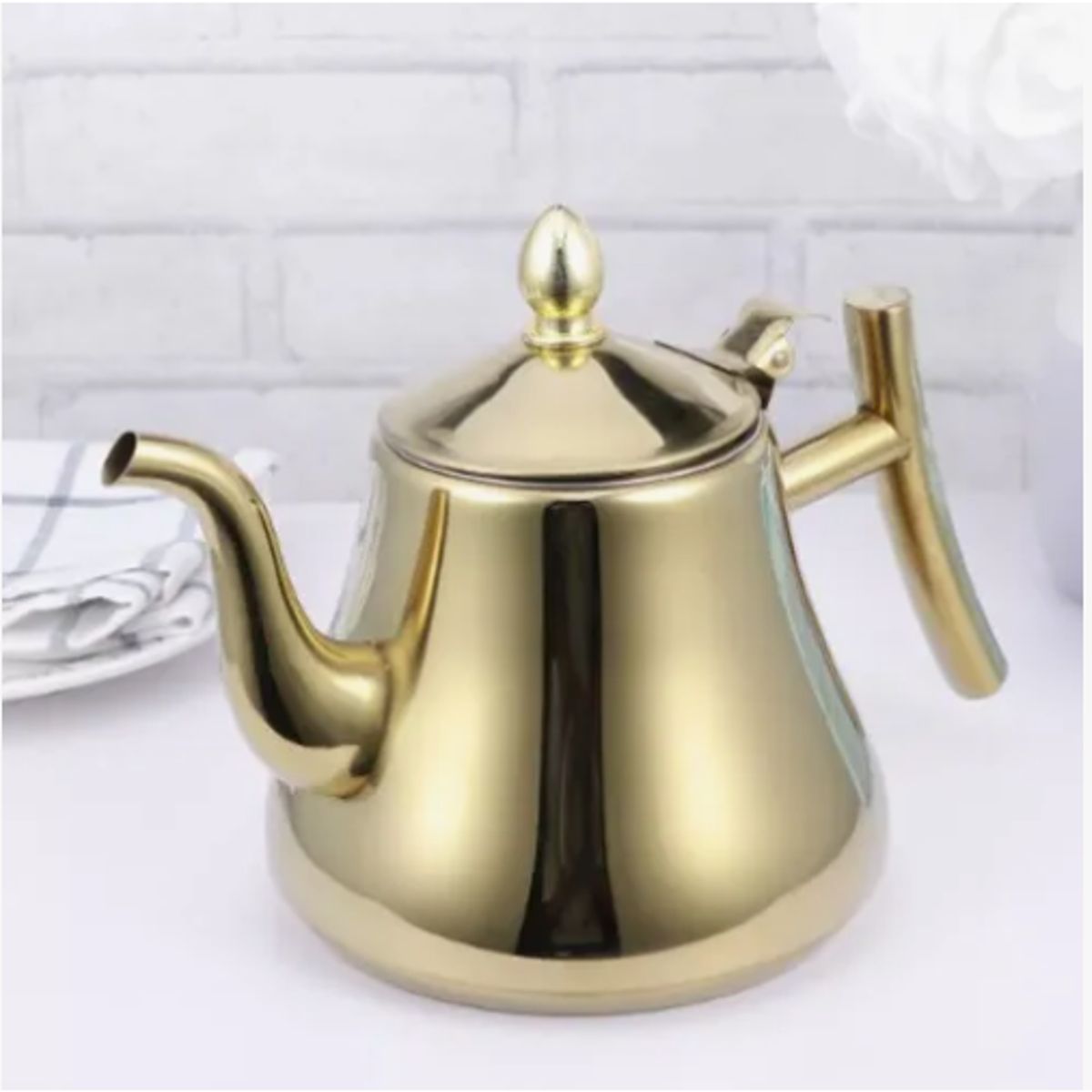 GENERICO - Tetera De Acero Inoxidable Dorado De 1 Lt