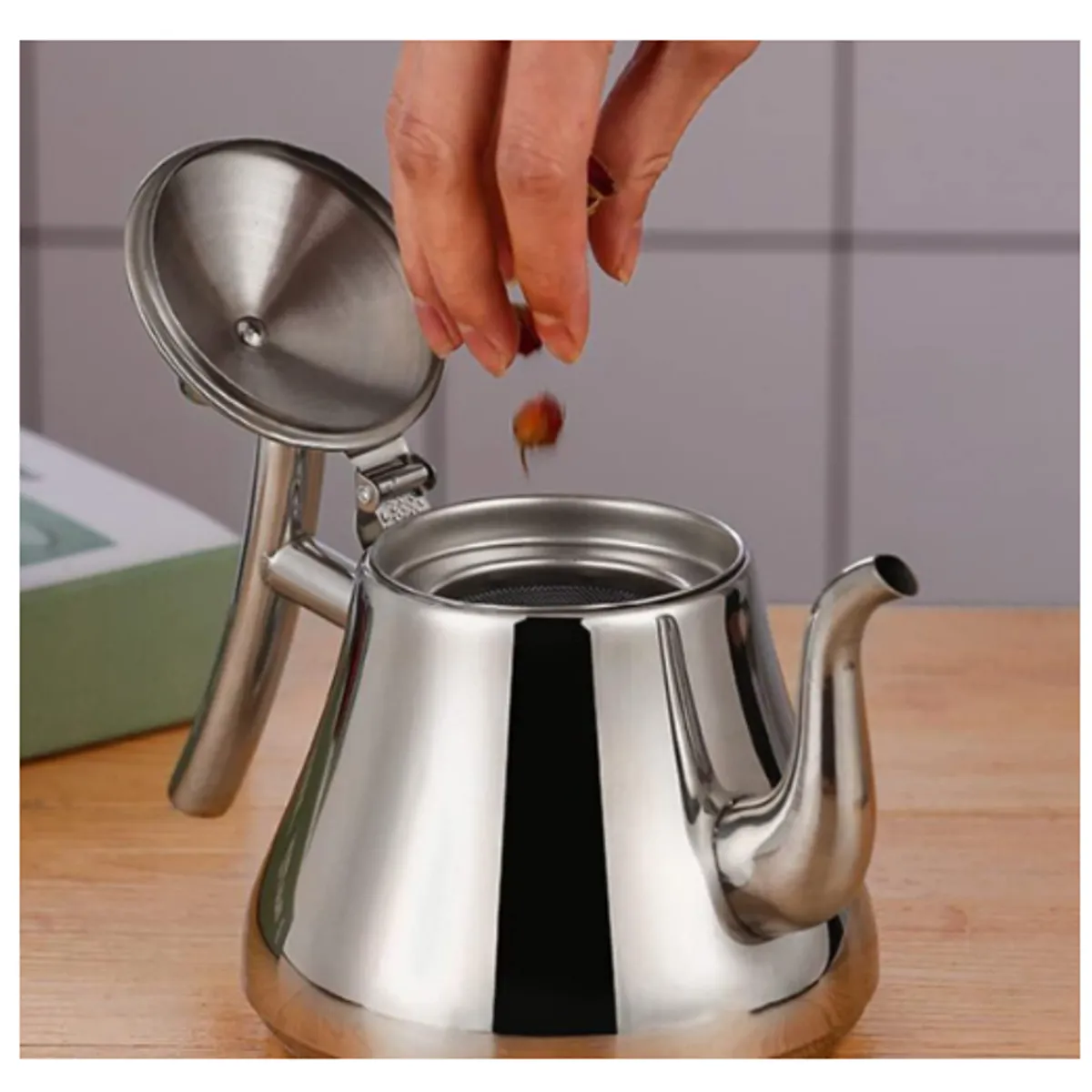 GENERICO - Tetera De Acero Inoxidable Plateado De 1 Lt
