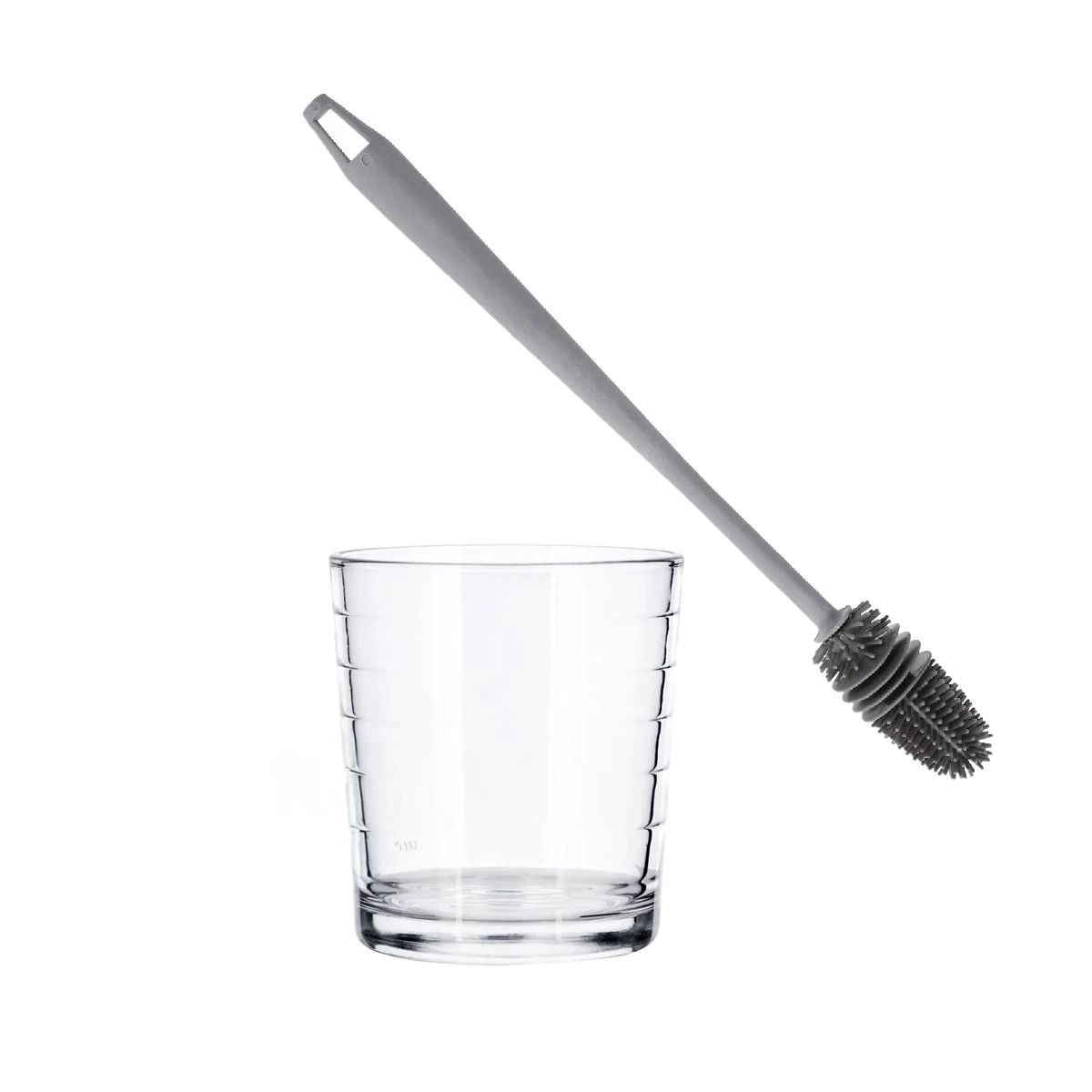 GENERICO - Cepillo de Silicona para Limpiar Botellas Color Plomo