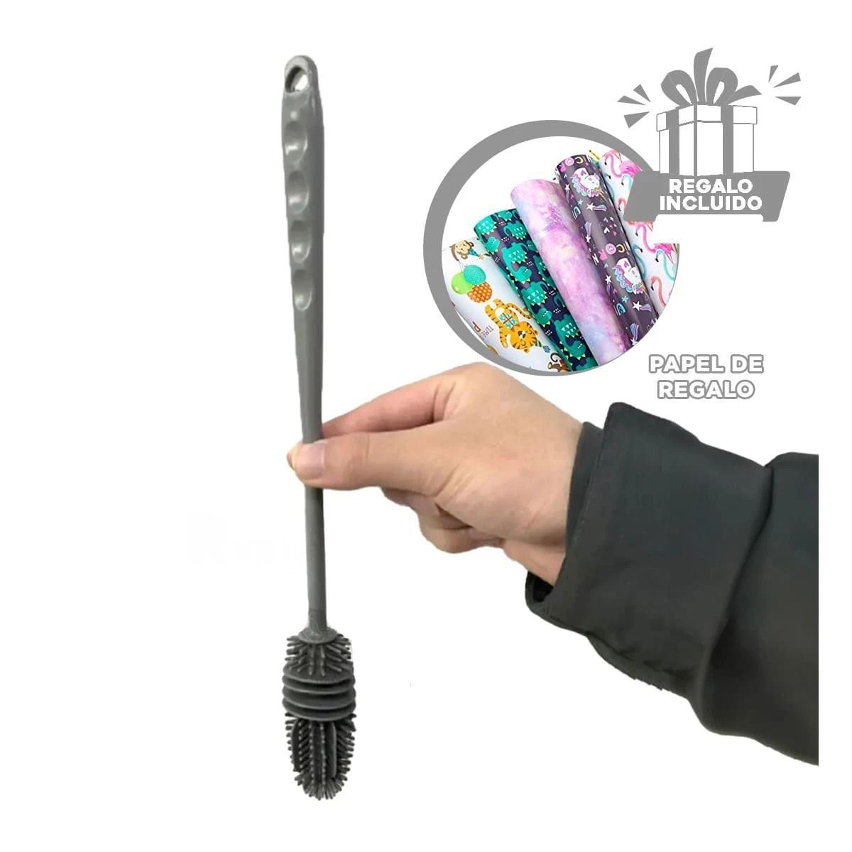 GENERICO - Cepillo Resistente para Vasos Plomo Y+Papel de Regalo