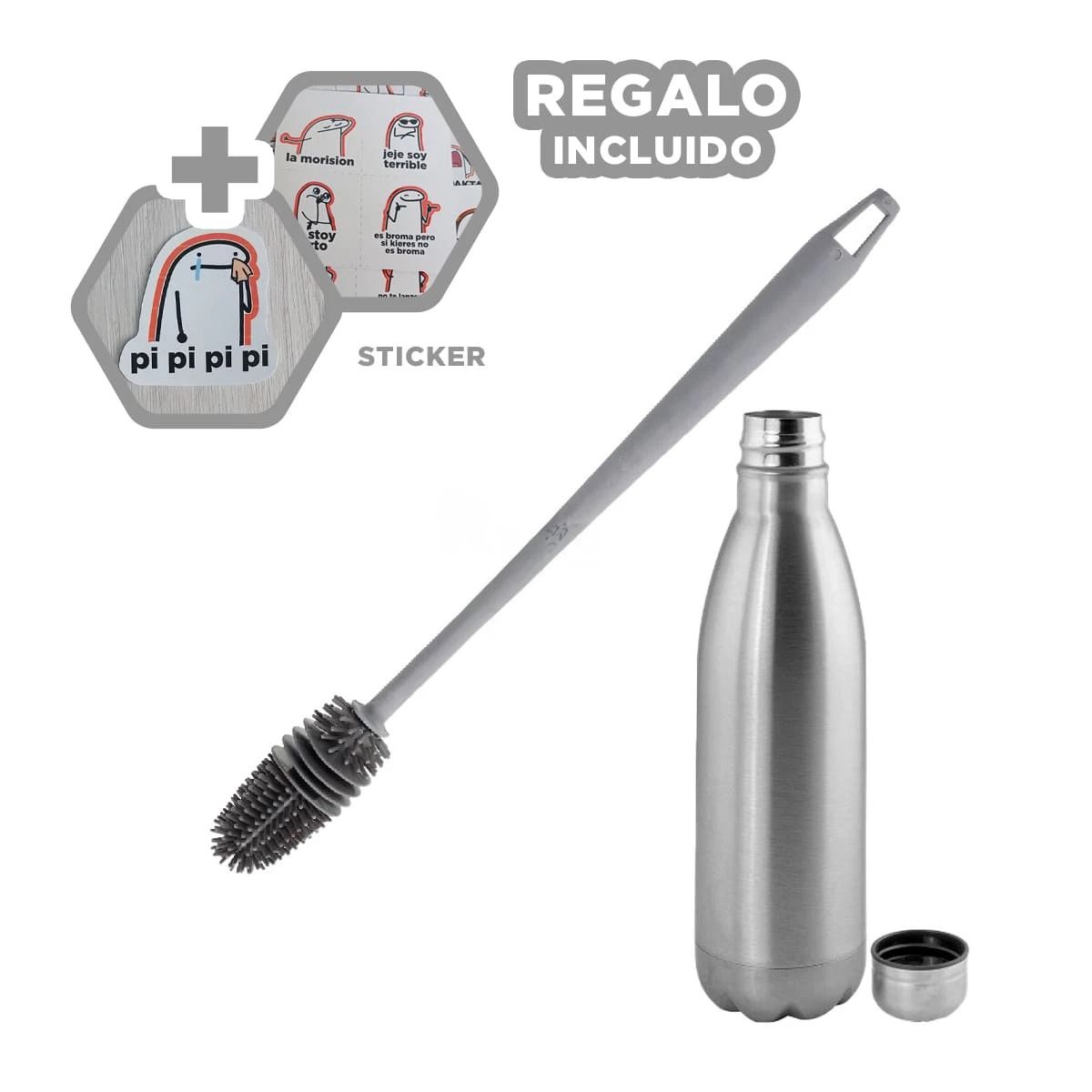 GENERICO - Cepillo de Mango Largo para Tazas en Plomo Y+Regalo Stickers