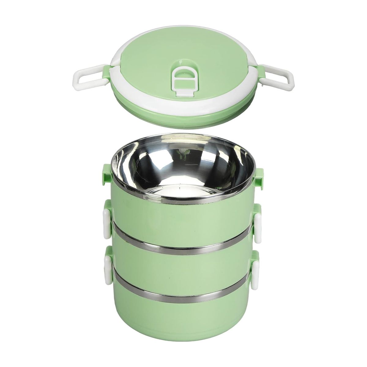 GENERICO - Taper Termico con Tres Niveles en Verde Y+Regalo Agendita